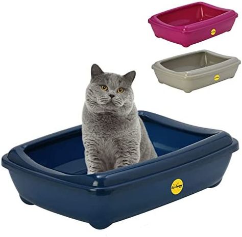 MONTAUR Moderna Cat litter Tray, Warm Grey 42cm : Amazon.co.uk: Pet Supplies Cat Flap, Cat Litter Tray, Cat Store, Litter Tray, Toilet Training, Plastic Design, Cat Litter Box, Large Cats, Quick Cleaning