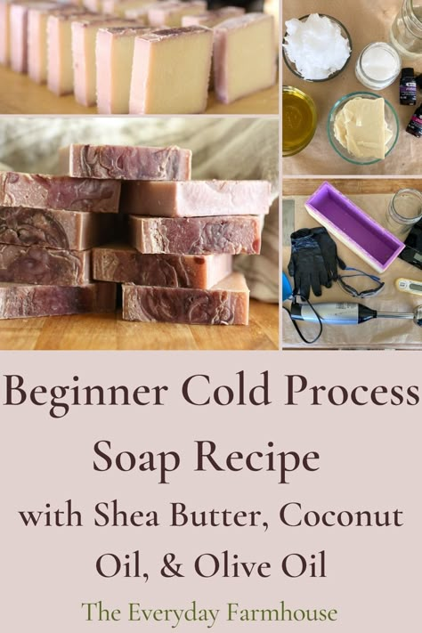 How To Make Organic Soap Bars, Cold Press Soap Recipes, Beginner Soap Recipes, Shea Butter Soap Recipe, Lavender Salve, Herbs Recipes, Heritage School, Natural Soaps Recipes, Cold Pressed Soap