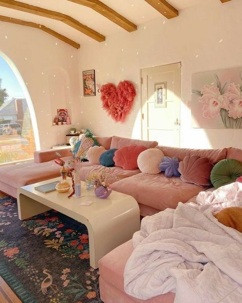 2023 Apartment, Pastel Bedroom, Hangout Room, Colorful Apartment, Pastel House, Pastel Room, Danish Pastel, Apartment Aesthetic, Room Deco