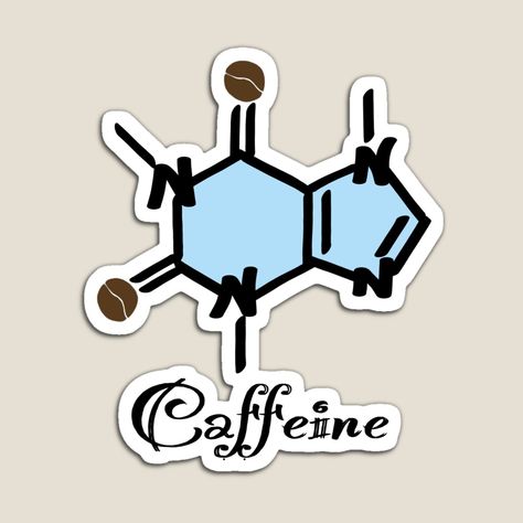 Coffee Chemistry, Caffeine Molecule, Chemistry Teacher, Pharmacology, Graphic Designs, Graphic Design Logo, Coffee Beans, Laptop Stickers, Book Journal