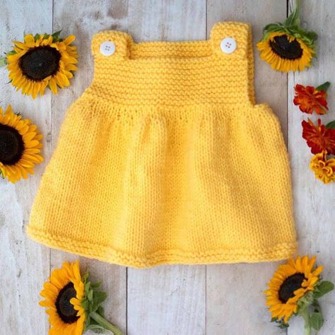 Easy Baby Dress Knitting Pattern - Ruffled Baby Dress, Baby Hat Free Pattern, Dress Knitting Pattern, Bunny Knitting Pattern, Dress Knitting, Baby Dress Pattern, Baby Booties Knitting Pattern, Crochet Kids Hats, Knit Baby Dress