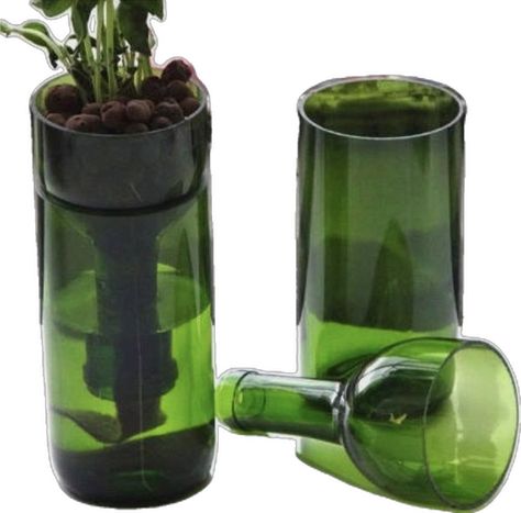 Wine Bottle Planter, Hydroponic Garden, Recycled Wine Bottle, Glass Bottle Diy, Wine Bottle Art, Glass Bottle Crafts, Hydroponic Gardening, Wine Bottle Crafts, Self Watering