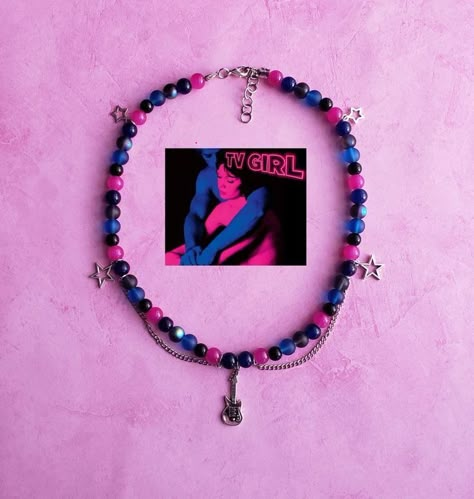 Tv Girl Necklace, Tv Girl Jewelry, Tv Girl Bracelet Ideas, Tv Girl Merch, Tv Girl Bracelet, Tv Girl Shirt, Tv Girl Aesthetic, Who Really Cares, Diy Kandi Bracelets