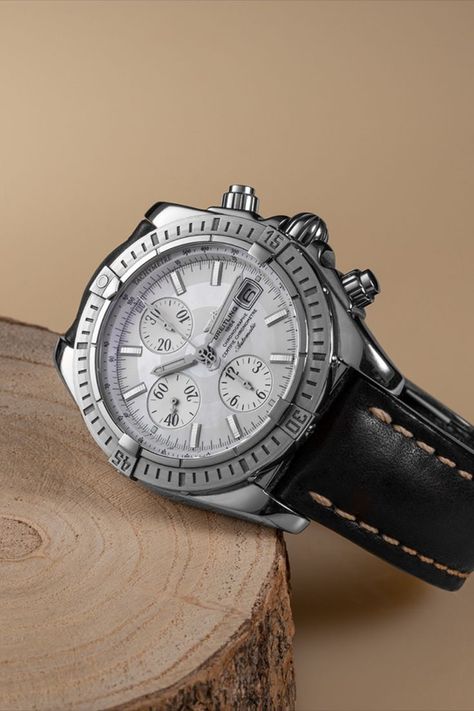 Breitling Chronomat Evolution J13356 Clockwork Aesthetic, Breitling Chronograph, Breitling Chronomat, Breitling Watches, Watch Bracelet, Casual Suit, 3 O Clock, Luxury Watches For Men, Sport Watches