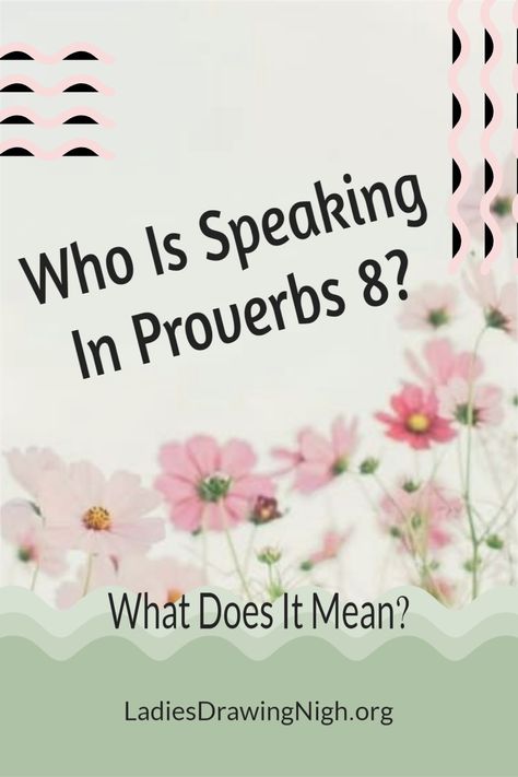 Who is speaking in Proverbs 8? And what does it mean for us? Join us as we look into this fascinating text from the Bible, and uncover the timeless wisdom it holds. 8 Meaning, Proverbs 8, Bible Devotions, Inspirational Prayers, Faith Inspiration, Proverbs, The Bible, Join Us, Bible Study