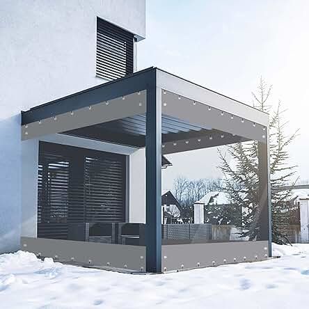 Amazon.com: Patio Enclosure Kit Clear Vinyl Patio Enclosure, Vinyl Patio Enclosure, Pergola Porch, Curtains For Patio, Winter Balcony, Balcony Curtains, Porch Gazebo, Waterproof Tarp, Affordable House Plans