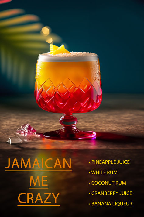 Summer Mixed Drink Recipes, Carribean Drinks Cocktails, Caribbean Cocktails, Jamaican Drinks, Cocktail Recipes At Home, Bartender Drinks Recipes, Alcholic Drinks, Liquor Recipes, Cocktail Drinks Alcoholic