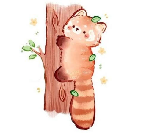 Procreate Kawaii, Red Panda Cute, Panda Drawing, Arte Doodle, Cute Kawaii Animals, 강아지 그림, Animal Doodles, Cute Animal Drawings Kawaii, Cute Doodles Drawings