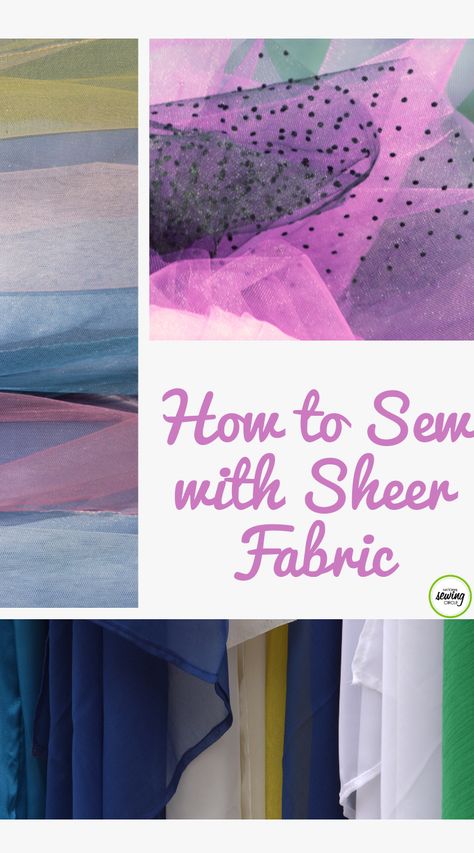 Beth Bradley presents beneficial tips and techniques to successfully sew with sheer fabrics. Learn the different types of sheer fabrics such as sheer crystal and sheer soft fabrics. Find out what tools work best and the proper threads to purchase when sewing with sheer. Use these tips to make beautiful sheer products that shine and are made to perfection. Sewing Craft Table, Vinyl Fabric Crafts, Sewing Circles, Fabric Yarn, Sewing Material, Sewing Organization, Sewing Lessons, Clothes Crafts, Sheer Fabric