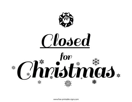 This printable Closed For Christmas sign is a great way to let your customers know a couple of days before Christmas that you will not be open during that time. Download Christmas closed sign template. Closed For Christmas Sign, Closed Sign, Closed For Christmas, Closed Signs, Days Before Christmas, Christmas Sign, Sign Templates, Christmas Day, Printable Signs