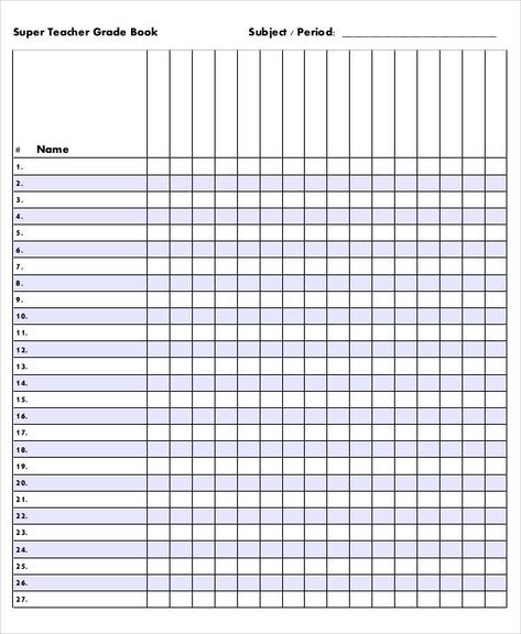 Grade Book Templates | 13+ Free Printable Doc, PDF & Xlx Homeschool Grade Book, Gradebook Template, Grade Book Printable, Charting For Nurses, Books For Teachers, Grade Book Template, Teacher Grade Book, 3rd Grade Books, Middle School Books