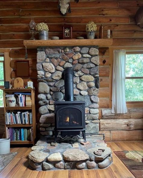 Wood Burning Stove Corner, Corner Wood Stove, Wood Stove Surround, Boho Bedroom Paint Colors, Stove Hearth, Wood Stove Hearth, Wood Burning Stoves Living Room, Boho Bedroom Diy, Cabin Fireplace