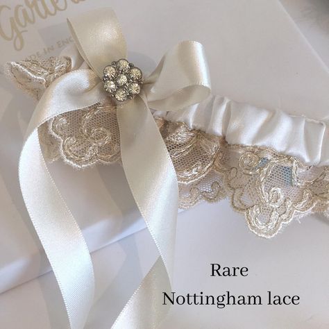 Old gold wedding garter Wedding Garter Simple, Bride Garter Classy, Wedding Garter Lace Vintage, Unique Garter, Personalized Wedding Garter, Bride Leg Garter Lace, Perfect Bridal Shower Gift, Bride Garter, Nottingham Lace