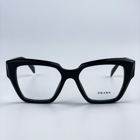 New Prada Pr09zv 1ab1o1 Black Square Women Eyeglasses Brand: Prada Model: Pr09zv Color Code: 1ab1o1 Gender: Women Frame Colour: Black Frame Shape: Square Frame Style: Full Rim Frame Material: Acetate Lens Color: Demo Lens Material: Plastic Size: 51x17x140 100% Uv Protection Brand New And 100% Authentic! Made In Italy Same/Next Day Shipping! Full Retail Package With All Accessories Designer Eye Glasses, Glasses Inspiration, Prada Glasses, Prada Eyeglasses, Purple Sunglasses, Prada Model, Women Eyeglasses, Prada Accessories, Fashion Eye Glasses