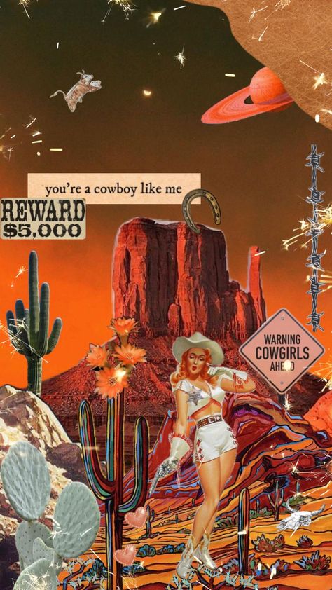 Travel Light Summer, Vintage Vibes Aesthetic, Vintage Space Art, Disco Aesthetic, Aesthetic Plants, Country Backgrounds, Ufo Art, Cowgirl Quotes, Space Cowgirl