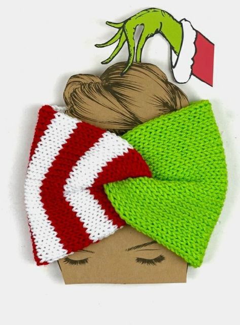 Loom Knitting Mittens, Crochet Christmas Wearables, Grinch Hat Knitting Pattern, Grinch Ear Warmer Pattern, Crochet Grinch Headband, Crochet Christmas Headbands, Crochet Christmas Gifts Easy, Crochet Headband Christmas, Easy Crochet Projects Christmas