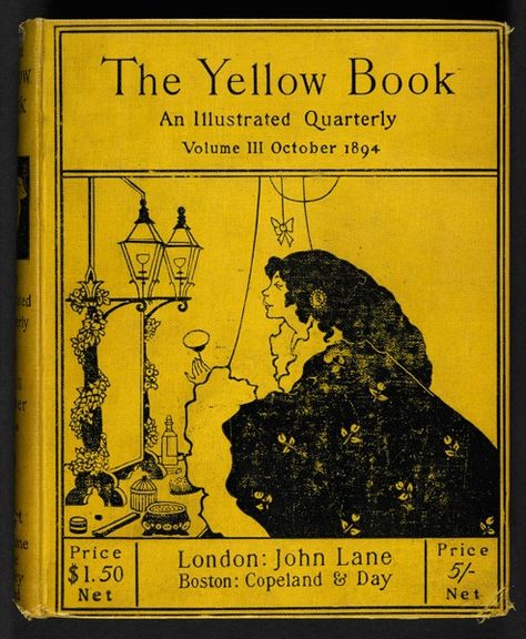 “Not to be confused with the Yellow Pages or Redbook, The Yellow Book was an illustrated quarterly magazine with a provocative name.” Yellow Books, Winter List, Walter Crane, Aubrey Beardsley, Pierre Bonnard, Artistic Space, Vintage Book Covers, Aesthetic Movement, National Art