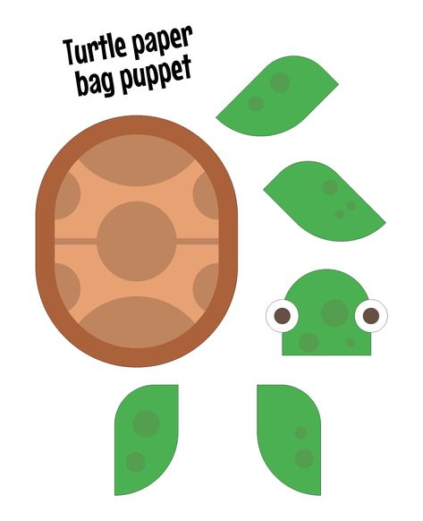 Turtle Puppet, Puppet Template, Bag Puppet, Composting Process, Paper Bag Puppets, Puppet Crafts, Shipping Envelopes, Brown Paper Bag, Simple Bags