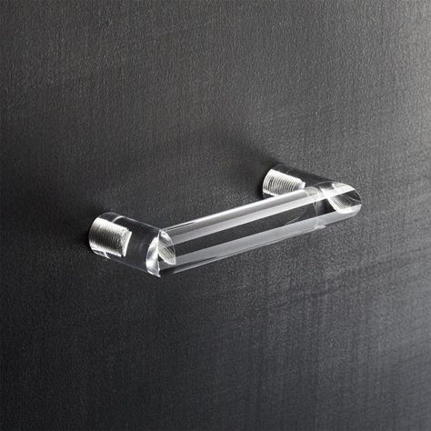 Decor/accessories - Crystal clear acrylic drawer pull is minimal to the max. Adds a fresh and modern vibe to dressers and cabinets. Acrylic Drawer Pulls, Diy Furniture Upgrade, Black Cabinet Pulls, Acrylic Wall Shelf, Art Deco Colors, Acrylic Drawer, Modern Cabinet Hardware, Dinnerware Set Modern, Black Drawer Pulls