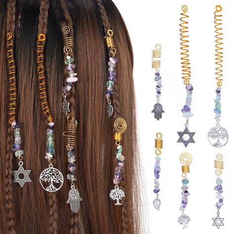 PRICES MAY VARY. Package Includes: Elevate your hairstyle with our stunning crystal hair spiral accessories. This set includes multiple pairs of hair jewelry for braids, each exquisitely designed with colorful crystals. You will receive a set that is perfect for enhancing your unique style. Reliable Material: Our hair cuffs for braids are made of high-quality alloy material that is both lightweight and durable. They also have and an -free design, ensuring a comfortable wearing experience. Usage Crystal Hair Spirals, Dreadlock Hair Accessories, Diy Hair Spirals, Spiral Accessories, Hair Accessories For Braids, Jewelry For Braids, Hair Spirals, Beads For Braids, Hair Jewelry For Braids