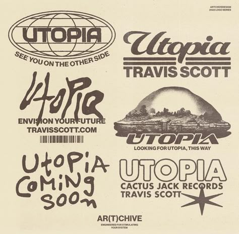 Utopia Travis Scott, Nike Poster, Streetwear Logo, Travis Scott Logo, Typographic Logo Design, Texture Graphic Design, Typographic Logo, Logo Concept, 로고 디자인