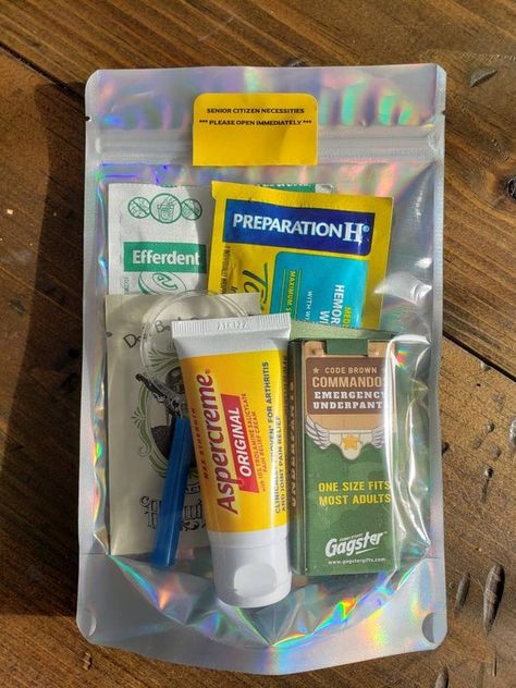 Senior Citizen Survival Kit, Over The Hill Gifts, Gifts For Seniors Citizens, Party Survival Kit, Birthday Survival Kit, 50th Birthday Gag Gifts, Inappropriate Gift, Joke Gifts, Prank Gifts