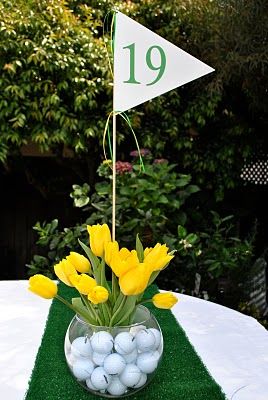 Know someone I might need to do this for a 40th birthday coming up!Milestone birthday: Happy Fore-Tee Golf Centerpieces, Golf Theme Party, Golf Flag, Golf Party Decorations, Golf Wedding, Golf Birthday Party, Golf School, Golf Decor, Golf Event