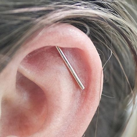 Second Piercing, Maria Tash, Industrial Piercing, Bar Studs, Conch Piercing, Round Bar, Square Diamond, Titanium Rings, Vintage Casual