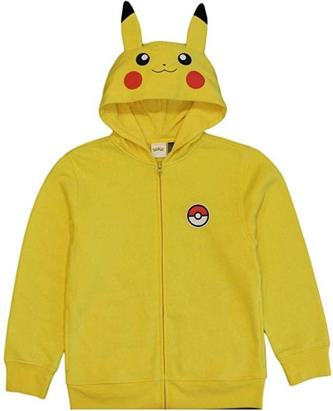 AmazonSmile: Pokemon Boys' Pikachu Costume Hoodie, Yellow (10/12): Clothing Boys Pikachu Costume, Pikachu Face, Pikachu Hoodie, Pikachu Costume, Pokemon Costumes, Hoodie Yellow, Winter Puffer Coat, Yellow Hoodie, Fun Sweatshirts