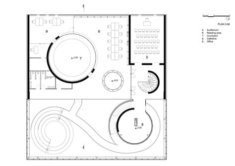 Ramp Plan Architecture, Ramp Architecture Design, Ramps Architecture, Jump Cut, Ramp Design, Galleries Architecture, Floor Plan Layout, Reading Area, Plan Drawing