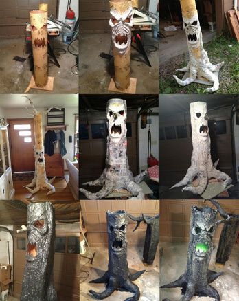 Diy Haunted House Ideas Outdoor, Cheap Halloween Diy, Cheap Diy Halloween Decorations, Scary Halloween Decorations Outdoor, Haunted Tree, Scary Halloween Decorations Diy, Halloween Diy Outdoor, Halloween Props Diy, Creepy Halloween Decorations