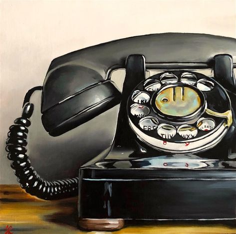 Realistic Pencil Drawings, Rotary Phone, Poppy Painting, Still Life Drawing, Realistic Paintings, Daily Painting, Nature Art Painting, Creative Artwork, High Art