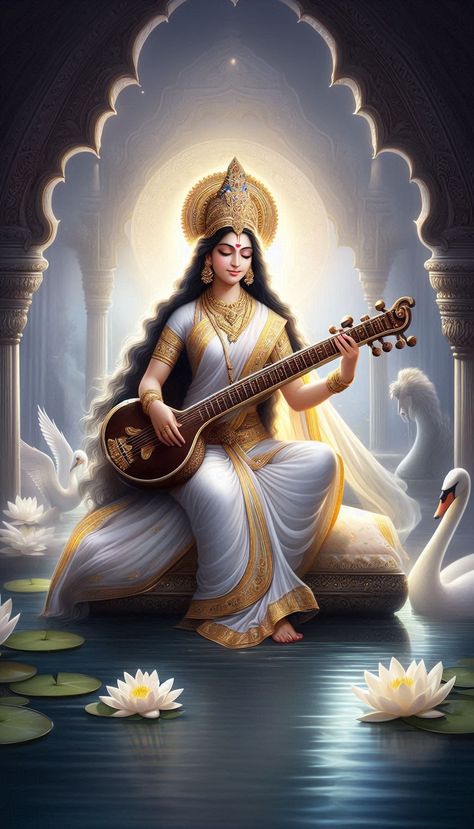 Mata Saraswati Hd Wallpaper, Sarswati Goddesses Painting, Sarswati Maa Wallpapers Full Hd 4k, Saraswati Maa Ka Photo, Lord Saraswati Hd Wallpaper, Happy Saraswati Puja Images, Saraswati Devi Images, Saraswati Goddess Hd Wallpaper, Ma Saraswati Images