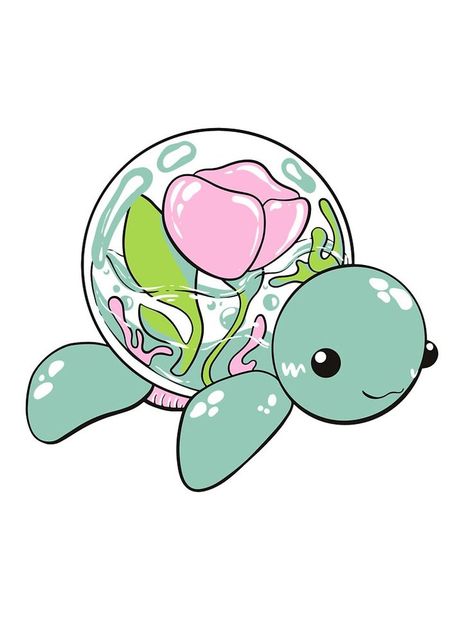 Aesthetic Stickers To Draw, Cute Turtle Drawings, Kawaii Turtle, Turtle Drawing, Snake Tattoo Design, Kawaii Disney, Cute Little Tattoos, Disney Art Drawings, Bullet Journal Design Ideas