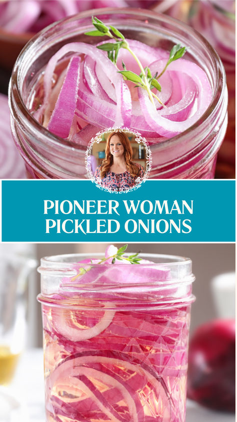 Pioneer Woman Pickled Onions Pioneer Woman Pickles, Pioneer Woman Pickled Red Onions, Simple Pickled Red Onions, Pickled Red Onions Apple Cider Vinegar, Panera Pickled Red Onions Recipe, Top Of The River Pickled Onions Recipe, Red Onion Pickled Recipe, Canning Red Onions, Red Onions Pickled