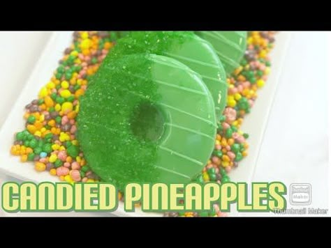 Best Way To Making Candied Pineapples - YouTube Fruity Candy Recipes, How To Candy Fruit, Candid Fruit Recipes, Diy Candy Grapes, Desserts To Make And Sell, Dipped Pineapple Slices, Diy Candy Fruit, How To Make Fruit Candy, Candies Fruit Recipes