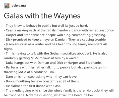 Justice League Bruce Wayne, Bat Family Headcanons, Batfamily Headcanons, Bat Family Members, Kate Kane, The Bat Family, Batfamily Funny, Charity Gala, Wayne Family