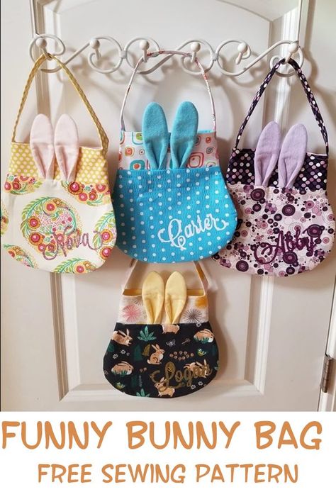 Bag Free Sewing Pattern, Spring Sewing Projects, Basket Sewing Pattern, Quilted Bag Patterns, Girls Sewing Patterns, Coloring Pens, Easter Sewing, Handbag Sewing, Diy Sewing Gifts