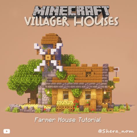 Cute Small Starter Homes Minecraft, Minecraft Village House Tutorial, Minecraft First House, Starter House Minecraft Tutorial, Minecraft Small Fairy House, Famer House, Minecraft Small House Tutorial, Minecraft Building Ideas House Tutorial, Cute Starter Homes Minecraft