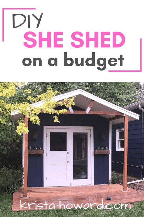 Building a DIY she-shed on a budget is totally doable! Learn how we built our she-shed without wasting valuable time or money. Diy She Shed On A Budget, She Shed On A Budget, She Shed Diy, Diy She Shed, She Shed Plans, Shed Office, Cheap Sheds, Retreat Ideas, Pool Backyard