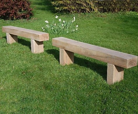 Sleeper Bench, Railway Sleepers Garden, Leopold Bench, Sleepers In Garden, Oak Sleepers, Outdoor Bench Seating, Garden Bench Diy, Pallet Garden Furniture, Railway Sleepers