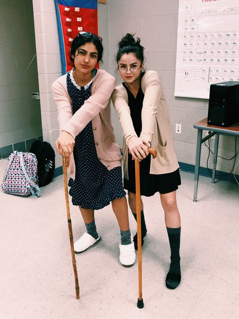 Elderly #spiritday #hoco #school #highschool #old-lady Old Lady Spirit Week, Old Lady Clothes Outfits, Old People Spirit Day, Senior Citizen Day Spirit Week Outfits, Old Women Costume, Elderly Costume, Senior Citizen Day Spirit Week, Senior Citizen Costume, Senior Citizen Day