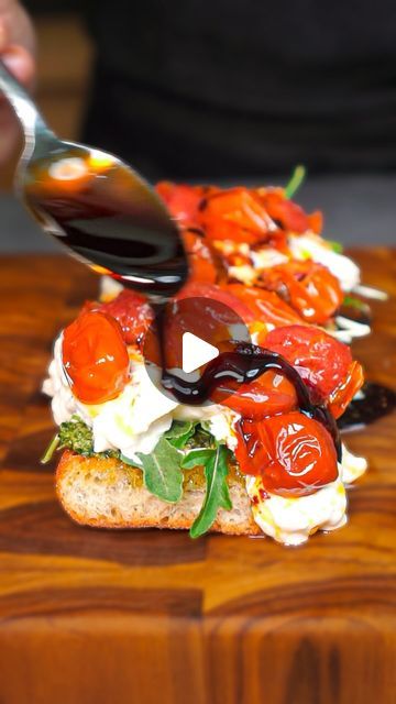 Matthew Murphy on Instagram: "Tomato Confit

This is my favorite way to extend the shelf life of some tomatoes that are looking kinda rough and wrinkly.

Recipe:
Cherry Tomatoes (whatever you have on hand)
Olive Oil - I use @getgraza 
Garlic Cloves
Salt

Take your struggling tomatoes and toss them into the smallest pan that allows them to sit in an even layer. Pour in enough olive oil to cover half way*, add an optional big pinch of salt,  then cook in an oven at 300 degrees until they’ve lost a decent amount of their water content and are fully cooked, stirring occasionally. 

Store them in a jar submerged in their oil.

*Some people prefer to cover them completely but I like a little bit of that browning (also filling the pan all the way uses SO much olive oil and I ain’t about that).

P Cherry Tomatoes Appetizers, Veggie Italian Recipes, Food Pearls, Recipe Cherry Tomatoes, Cherry Tomato Appetizers, Tomato Side Dishes, Tomato Confit, Tomato Dishes, Cherry Tomato Sauce