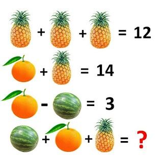 Pineapple Orange Watermelon Math Puzzle | with Answer - Forward Junction Puzzles #MathPuzzle #MathPuzzles #MathQuiz #puzzle #puzzles #puzzlefeed #whatsapppuzzles Animal Math, Math Puzzles Brain Teasers, Brain Teasers Pictures, Questions For Social Media, Visual Puzzles, Brain Games For Adults, Puzzles With Answers, Math Pictures, Rebus Puzzles