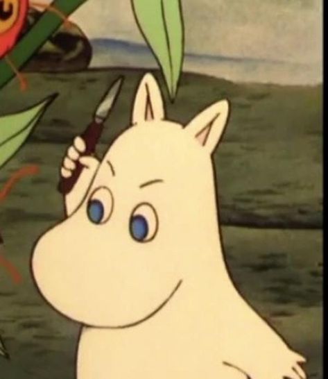 Moomintroll has knife | Moomin Holding Knife | Know Your Meme Energy Witch, Holding Knife, Jar Spells, Drawing Love, Know Your Meme, Negative Energy, Love Your