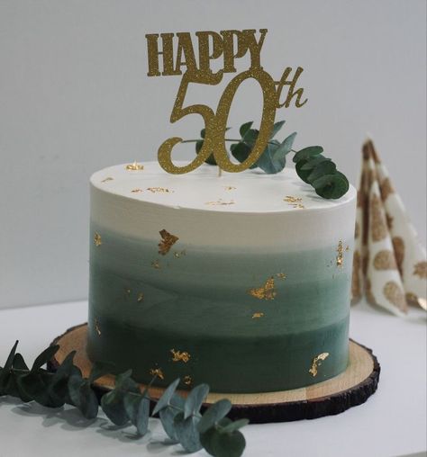 Happy 80th Birthday Cakes For Men, Cake Designs For 80th Birthday Man, Green Cake Ideas Simple For Men, Green Cake Design For Men, Simple Men Cake, 34th Birthday Cake For Him, 80th Birthday Cake Man, Green Cake For Men, Cake For 50th Birthday Men