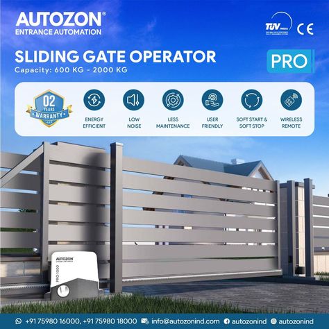 AUTOZON ENTRANCE AUTOMATION Call: +91 98945 55518 Mail: info@autozonind.com Web: www.autozonind.com Sliding Gate, Gate, Entrance, Building