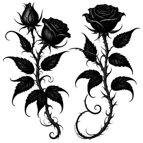 Red Rose Black Leaves Tattoo, Rose Gothic Tattoo, Gothic Rose Tattoo Design, Goth Bow Tattoo, Wilting Rose Tattoo, Filigree Tattoo Women, Goth Flower Tattoo, Gothic Rose Tattoo, Restaurant Humor