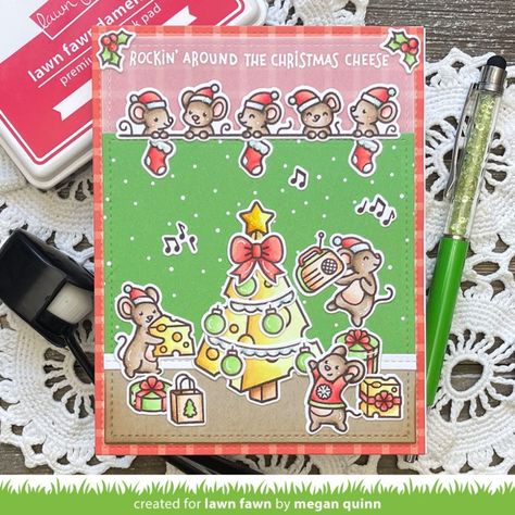 Lawn Fawn Intro: Cheesy Christmas & Cheesy Christmas Add-On - Lawn Fawn Christmas Cheese, Lawn Fawn Blog, Team Inspiration, Lawn Fawn Cards, Tiny Bow, Christmas Tree Cards, Cute Candy, Tree Cards, Coffee Cup Gifts