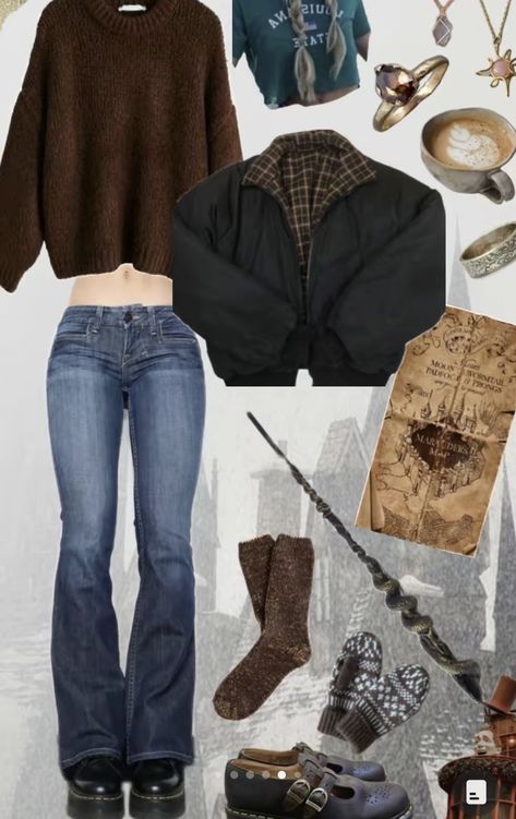 Grunge Thanksgiving Outfit, Hermione Inspired Outfits, Weasley Aesthetic Outfit, Ghost Hunter Aesthetic Outfit, Hermione Granger Style Outfits, Hermione Granger Aesthetic Outfit, Hermione Granger Outfit, Hermione Granger Outfits Inspiration, Hermione Outfit